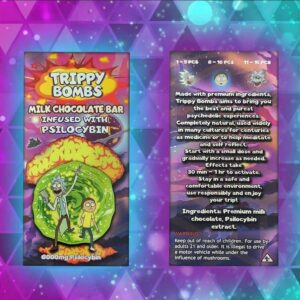 Trippy Bombs Milk Mushroom Chocolate Bar- TRIPPY MILK BARS